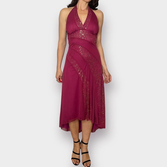 90s Rampage Mauve and Gold Party Dress - Picture 3 of 8